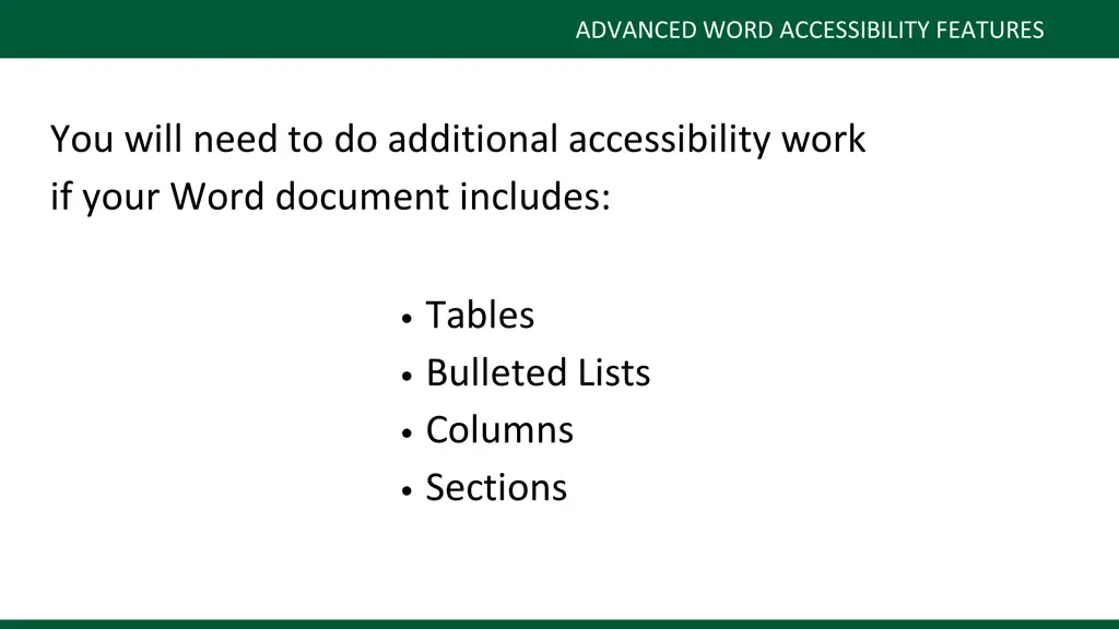 advanced word accessibility features