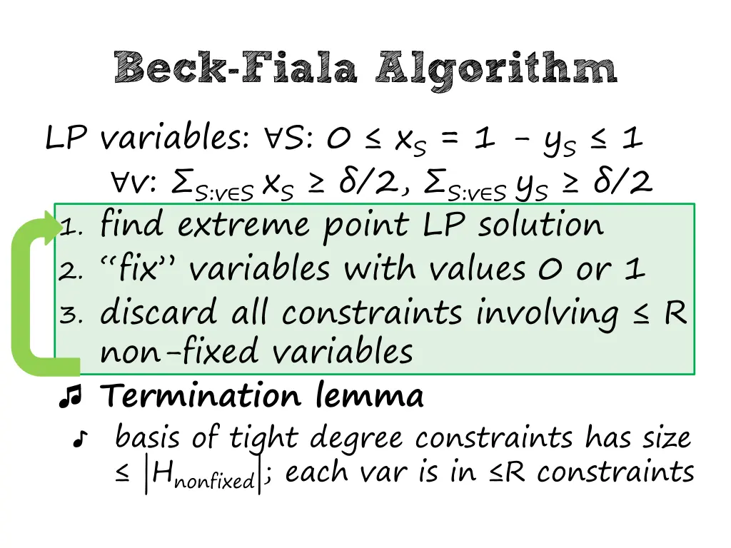 beck fiala algorithm lp variables