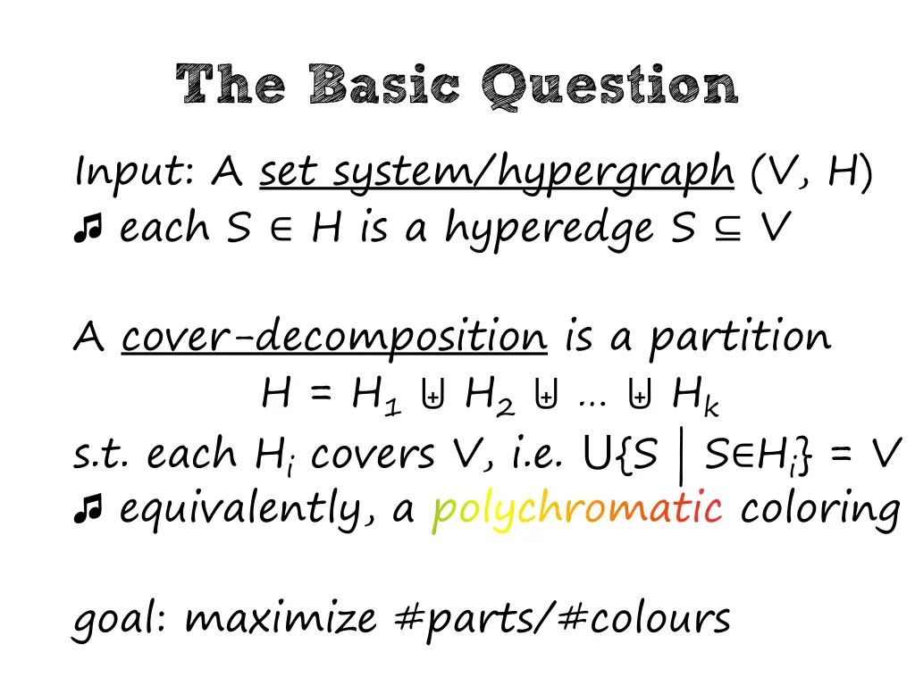 the basic question input a set system hypergraph