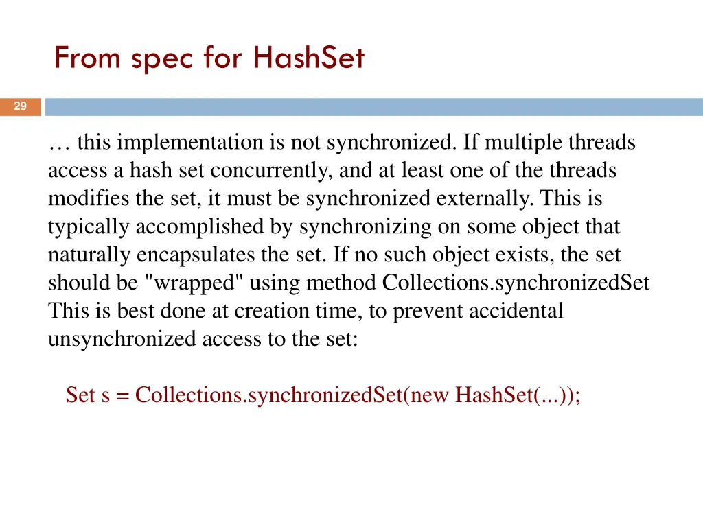 from spec for hashset
