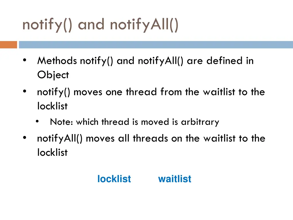 notify and notifyall