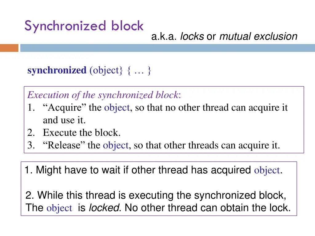 synchronized block