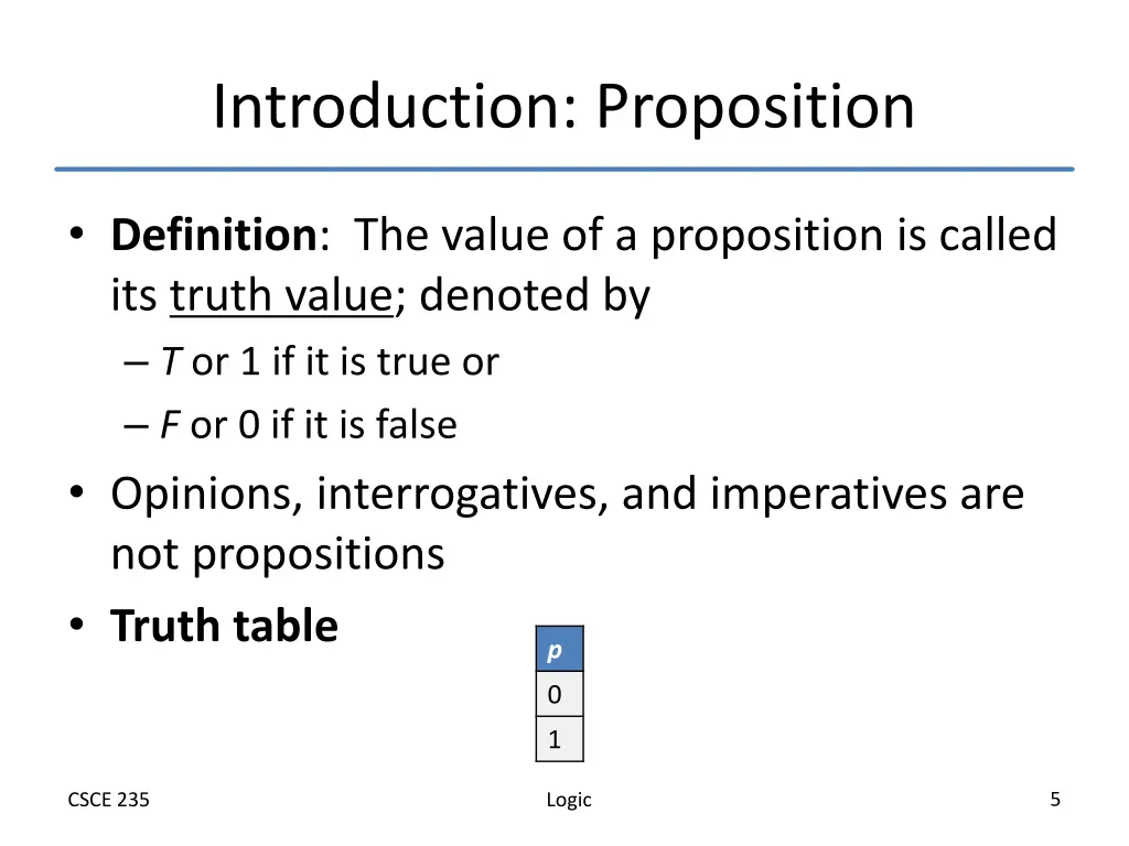 introduction proposition