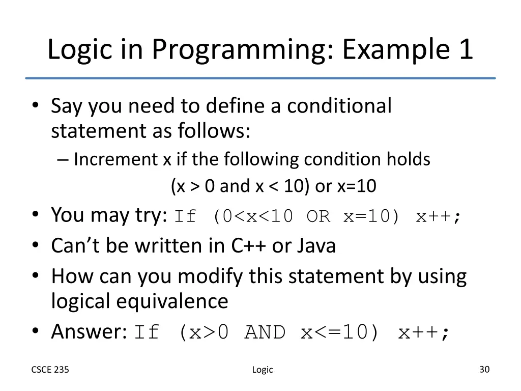 logic in programming example 1