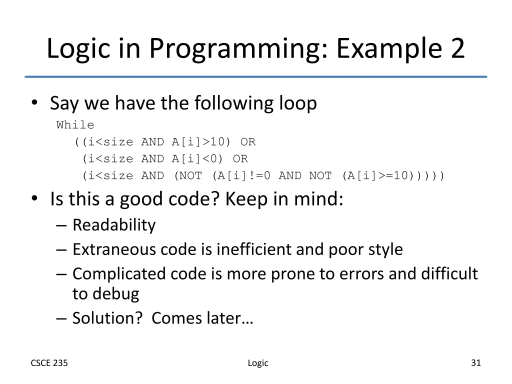 logic in programming example 2