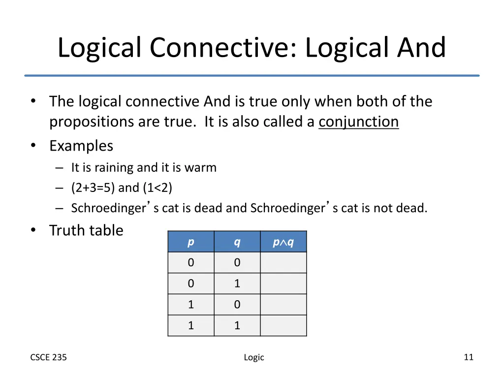 logical connective logical and