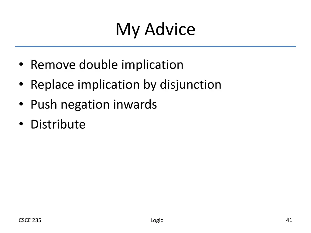 my advice