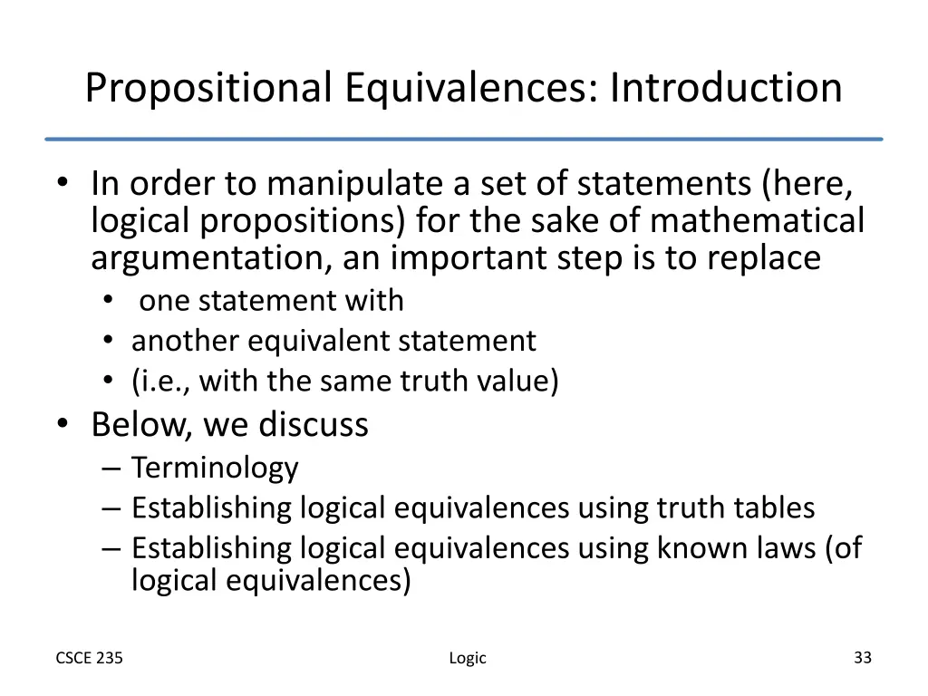 propositional equivalences introduction