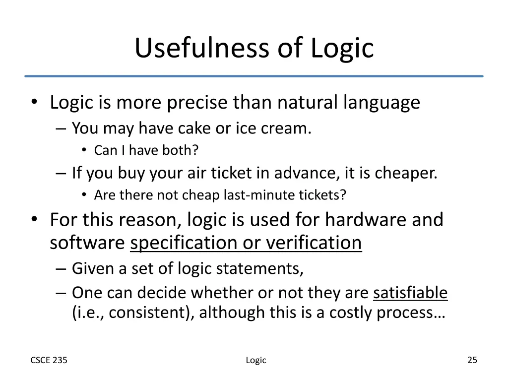 usefulness of logic