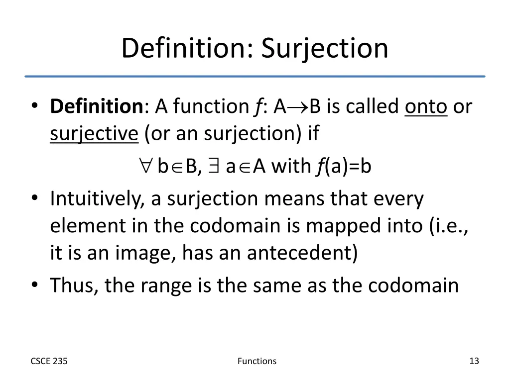 definition surjection