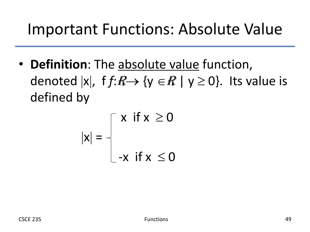 important functions absolute value