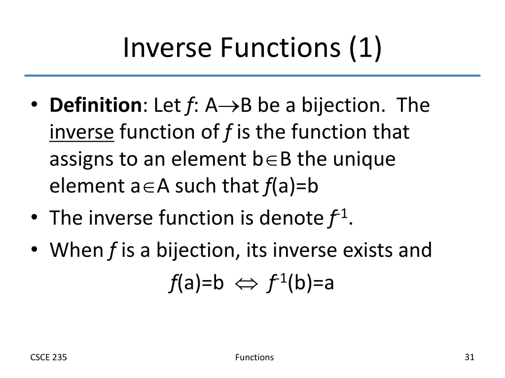 inverse functions 1
