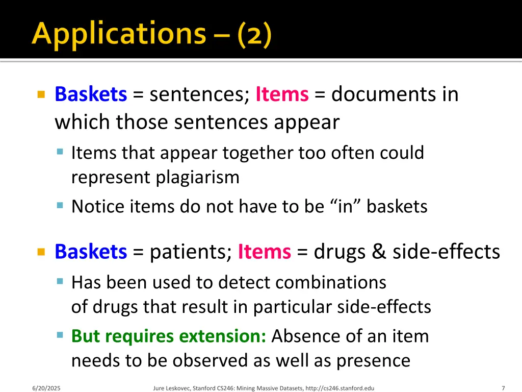 baskets sentences items documents in which those