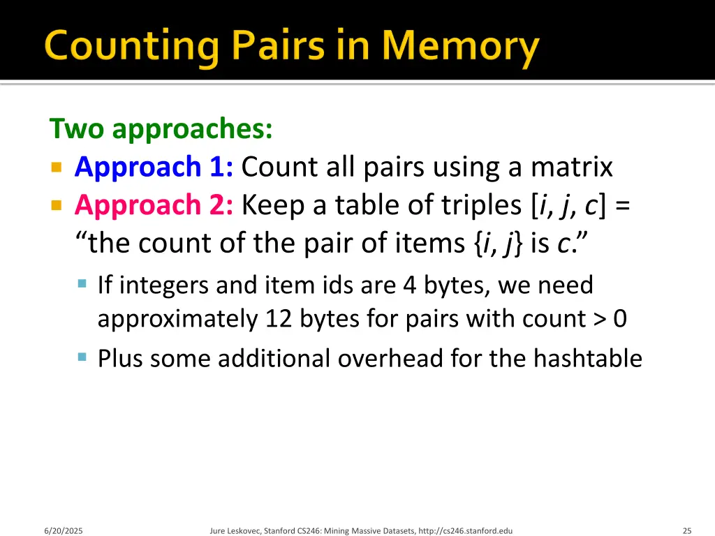 two approaches approach 1 count all pairs using