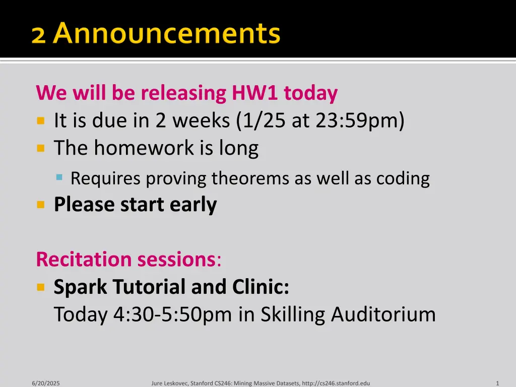 we will be releasing hw1 today