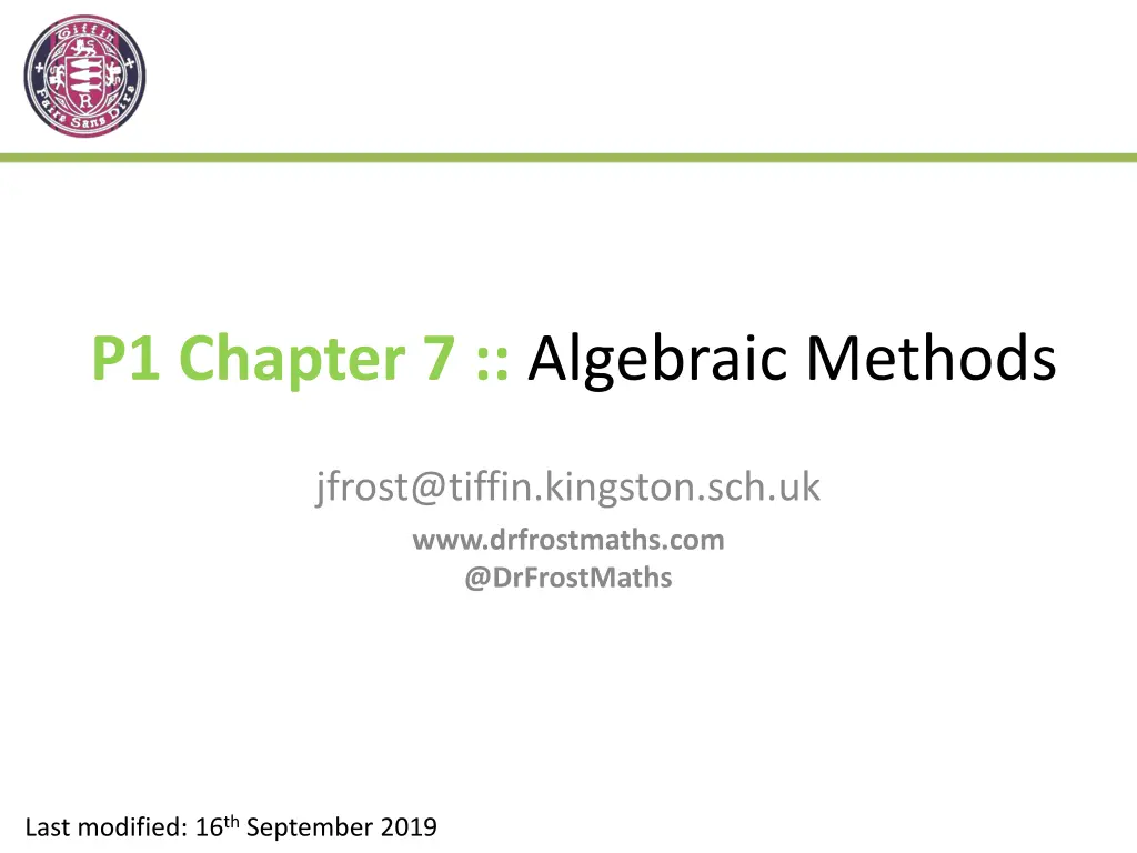 p1 chapter 7 algebraic methods