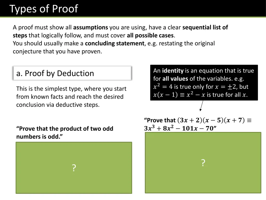 types of proof