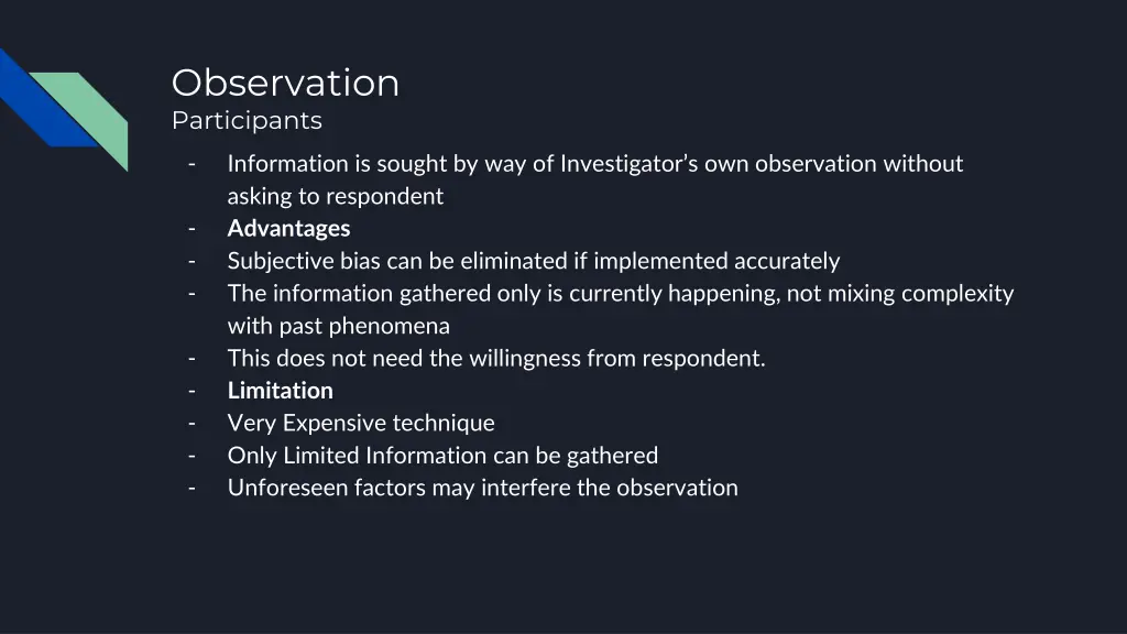 observation participants