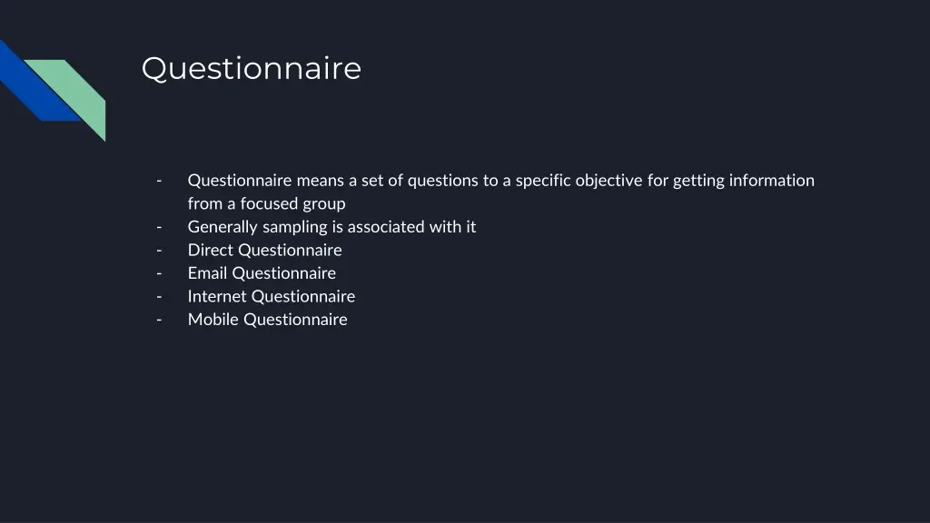 questionnaire