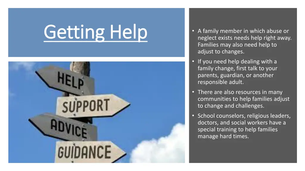 getting help getting help