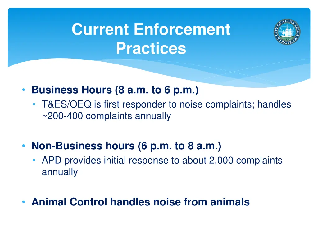 current enforcement practices