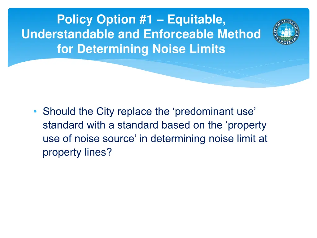 policy option 1 equitable understandable