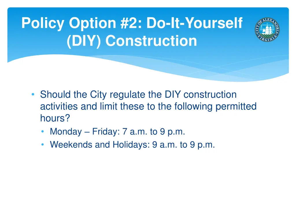policy option 2 do it yourself diy construction