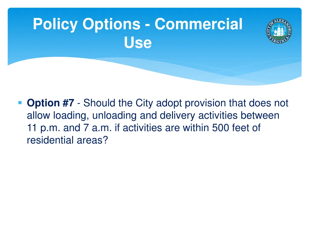 policy options commercial use 2
