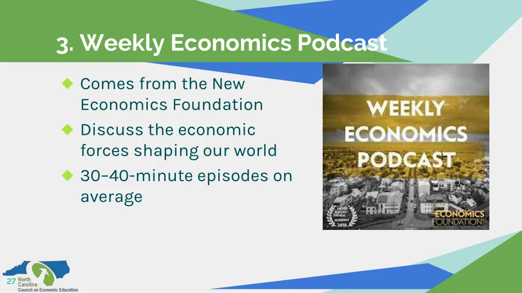 3 weekly economics podcast