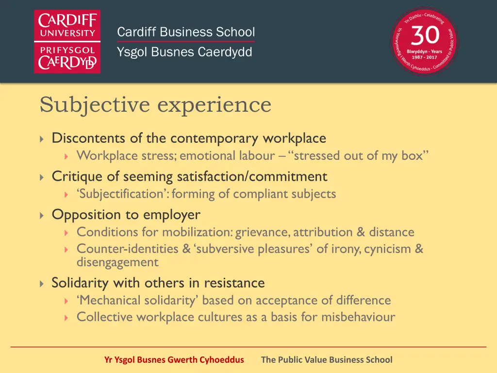 subjective experience