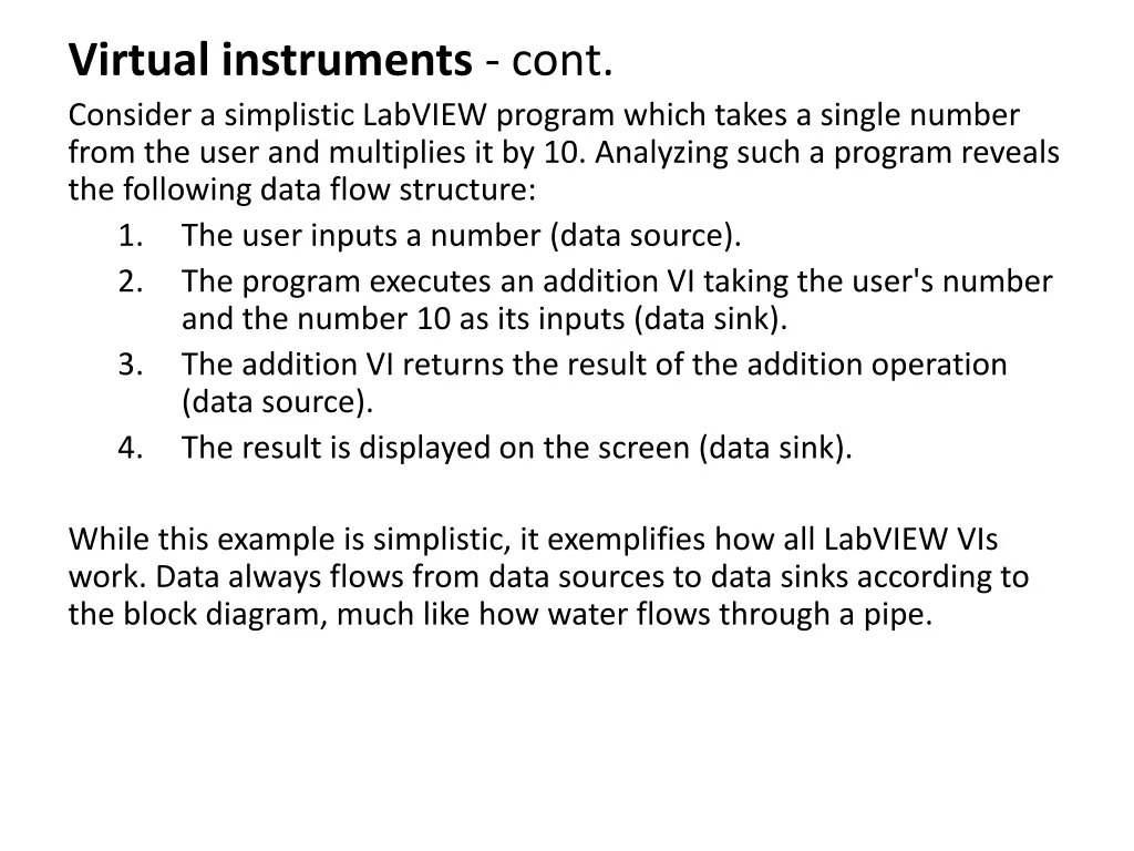 virtual instruments cont consider a simplistic