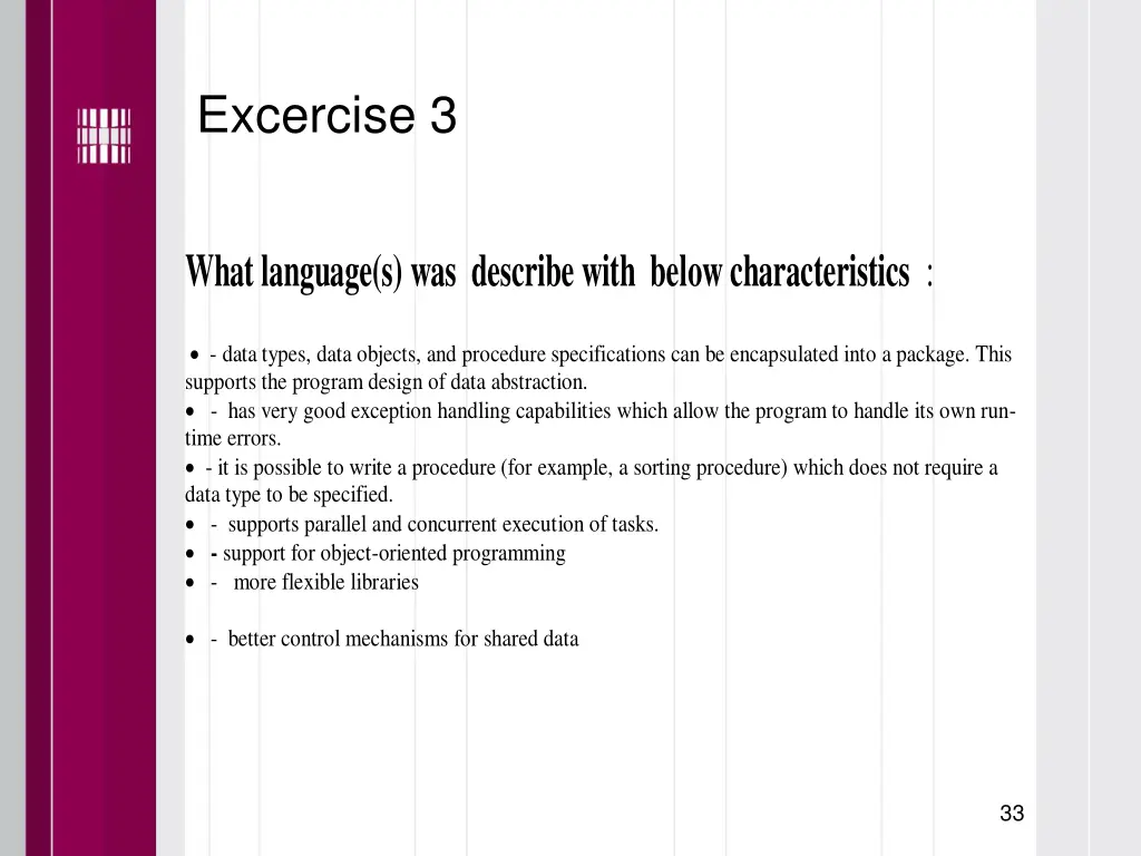 excercise 3