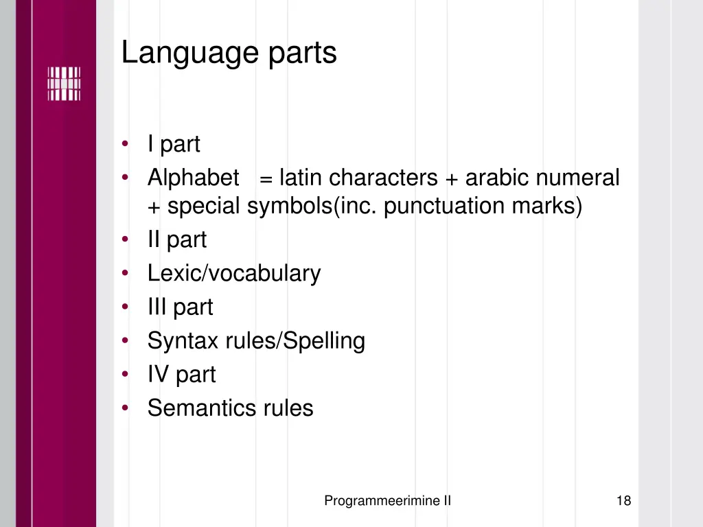 language parts