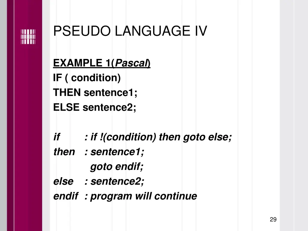 pseudo language iv