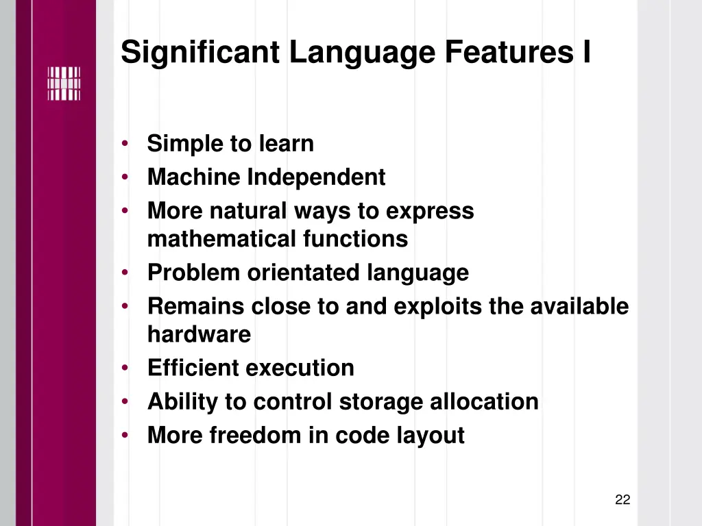 significant language features i