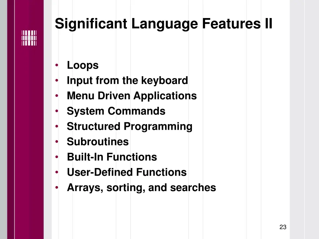 significant language features ii