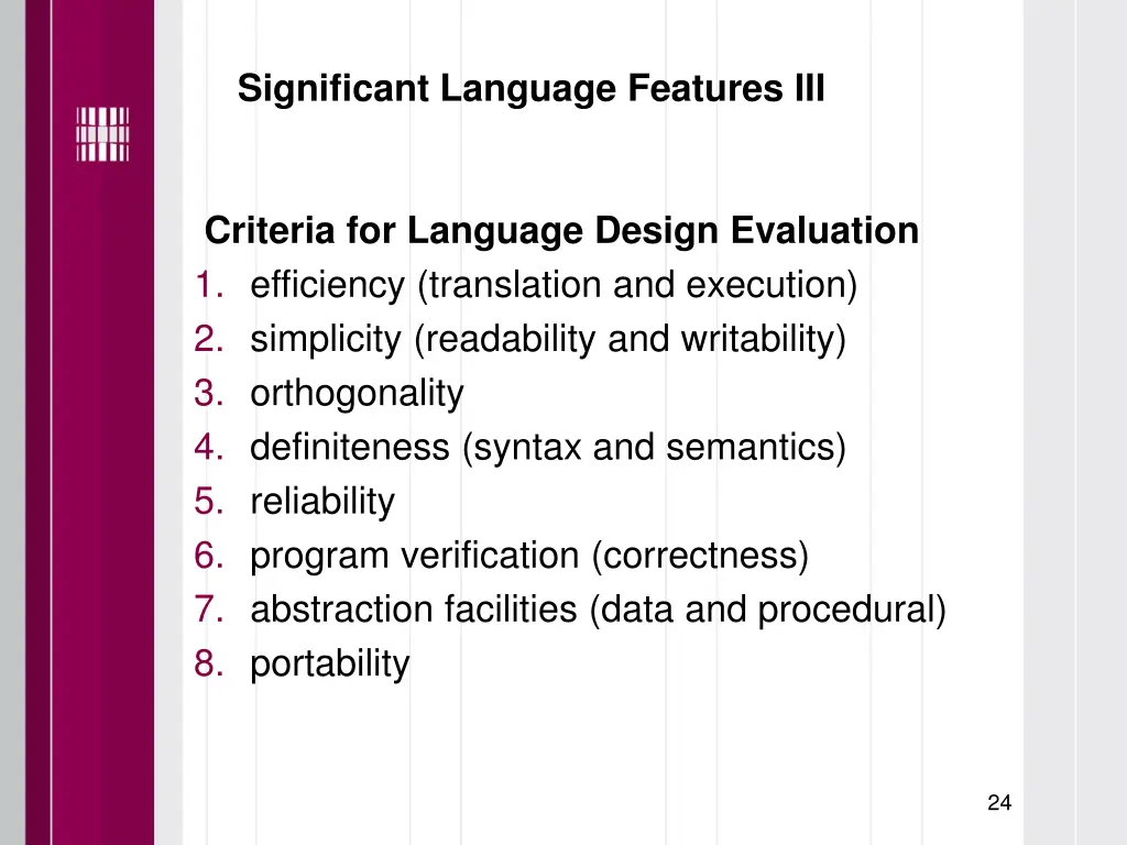 significant language features iii