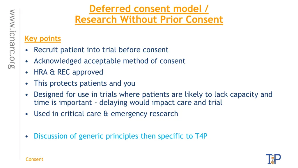 deferred consent model research without prior