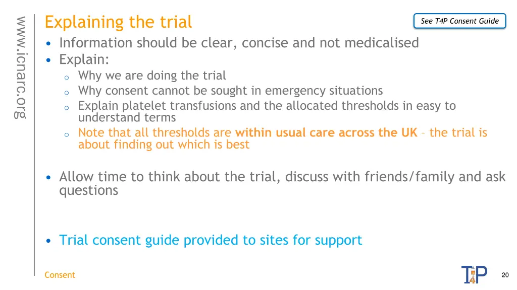 explaining the trial information should be clear