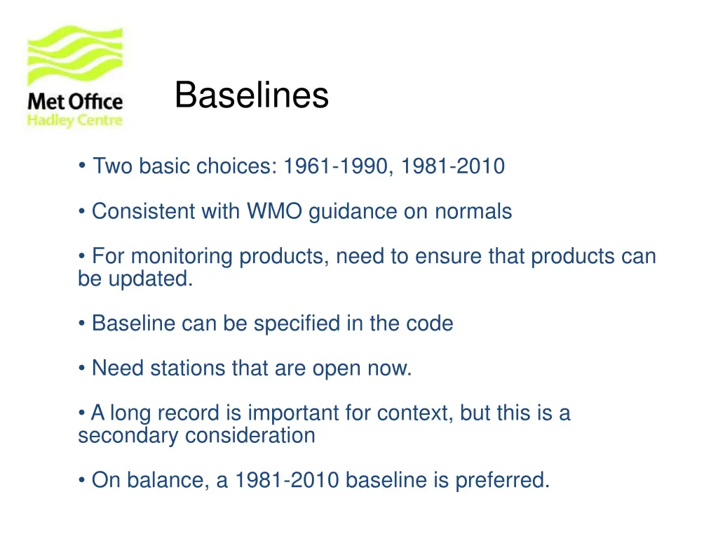 baselines