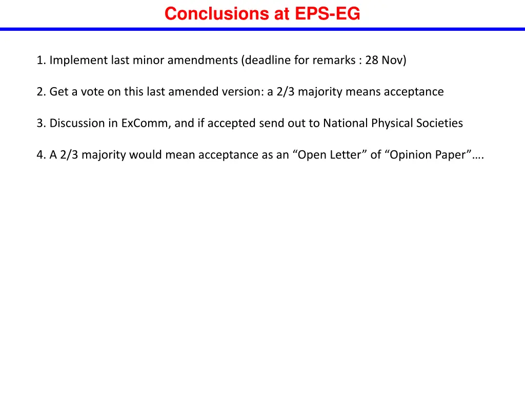 conclusions at eps eg