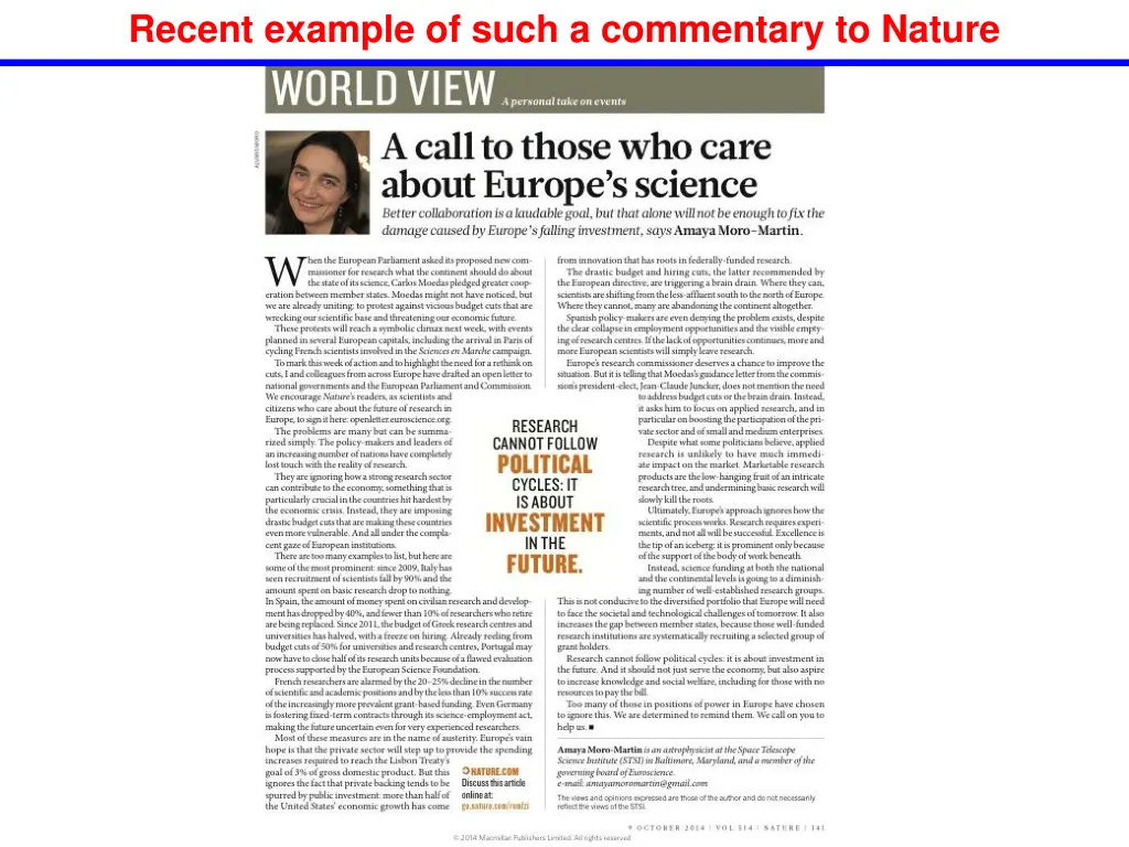 recent example of such a commentary to nature