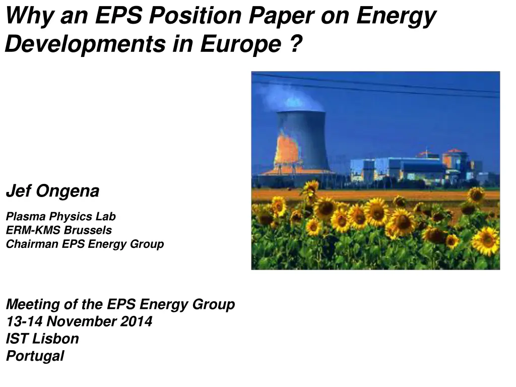 why an eps position paper on energy developments