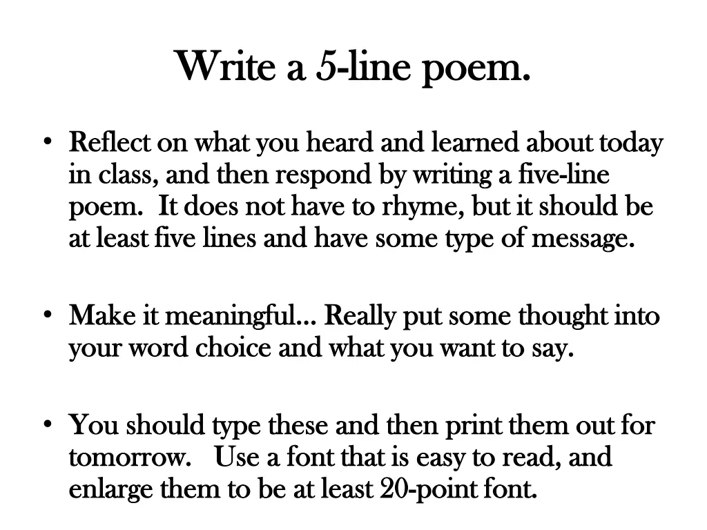write a 5 write a 5 line poem line poem