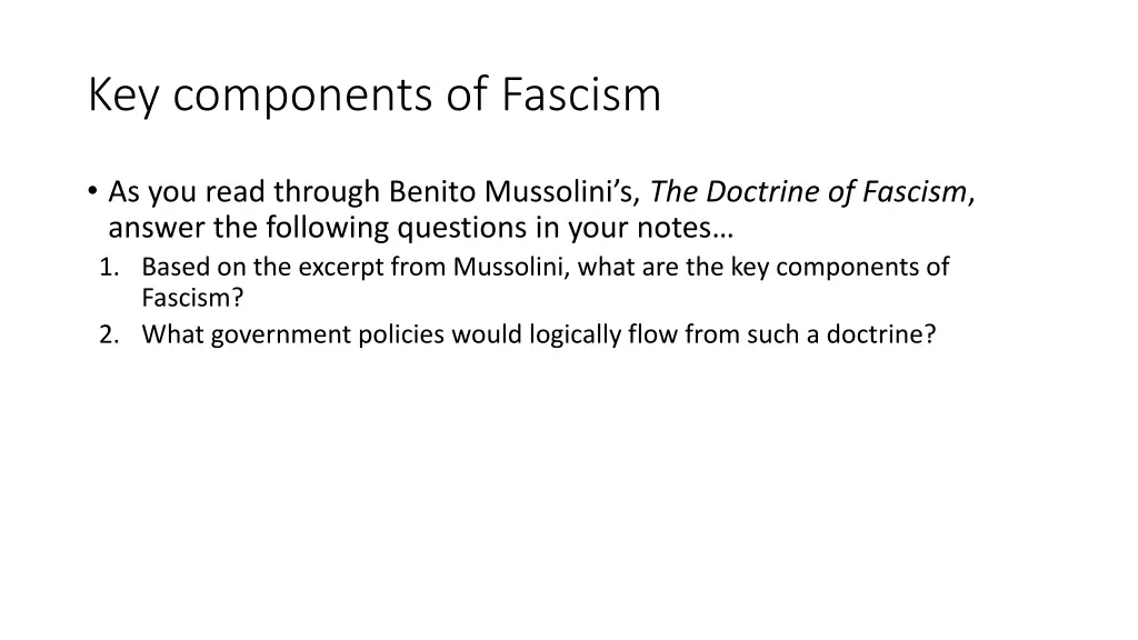 key components of fascism