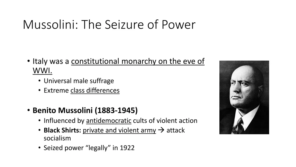 mussolini the seizure of power