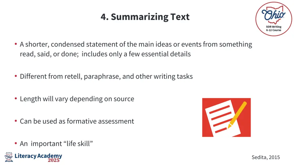 4 summarizing text