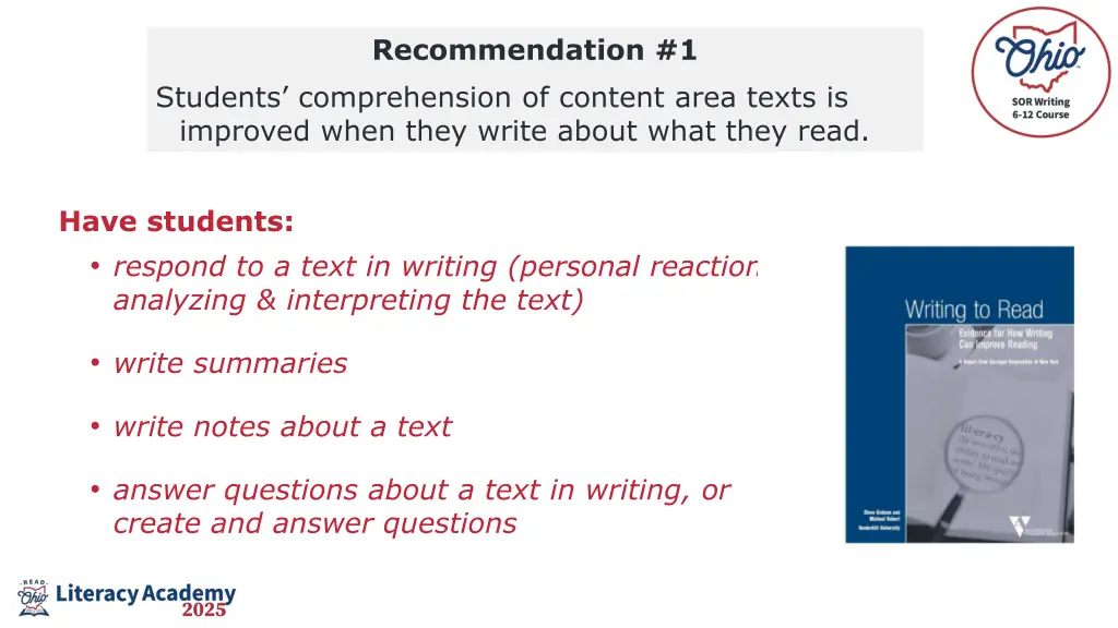 recommendation 1