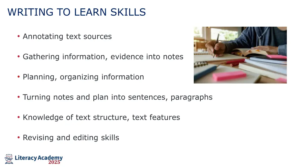 writing to learn skills