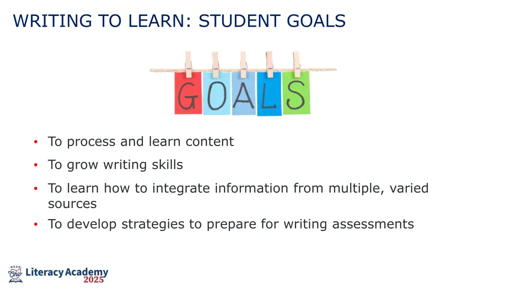 writing to learn student goals